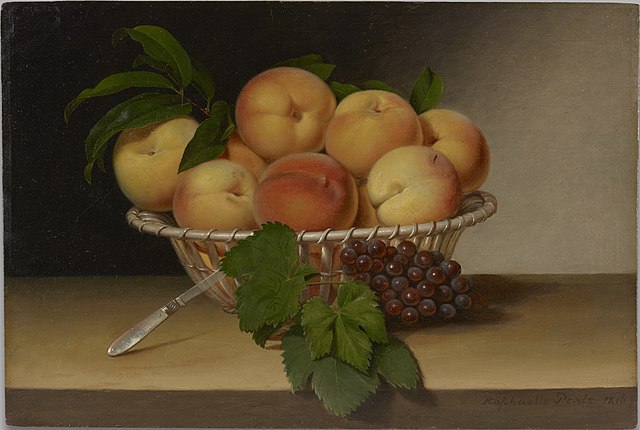 640px-Still_Life_Basket_of_Peaches_by_Raphaelle_Peale_1816